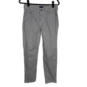 NYDJ High Rise Gray Paisley Skinny Denim Jeans - Women’s 2